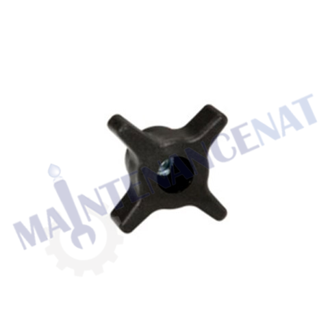 Knob, Star, 2.75d 4ear 1.1l M8x1.25,Thru 1054375