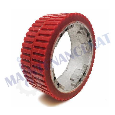 Tyre, Solid, 250mm X 90mm Red 391259